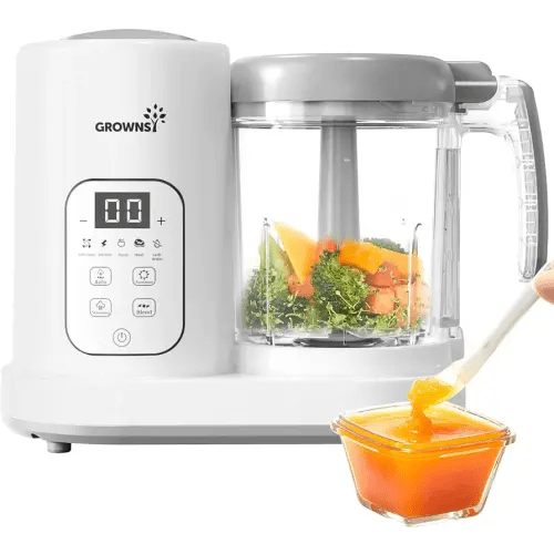 GROWNSY Baby Food Maker | Baby food Processor | All-in-One Baby Food Puree Blender Steamer Grinder Mills Machine Auto Cooking & Grinding with Self Cleans Touch Screen LCD Display, BPA Free