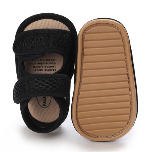 Amazon.com | E-FAK Baby Boys Girls Summer Sandals Closed-Toe Non-Slip Rubber Sole Toddler Infant First Walker Shoes(12-18 Months Infant,01 Black | Sandals