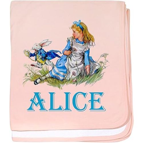 CafePress Alice in Wonderland Blue Baby Blanket, Super Soft Newborn Swaddle