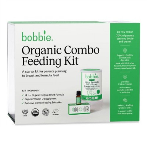 Bobbie Organic Combo Feeding Kit - Organic Infant Powder Formula and Vitamin D Supplement - 14.1oz