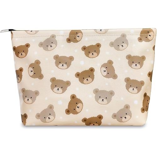 STARDW Cute Makeup Bag Cosmetic Bag Travel Toiletry Bag for Women Girls Large Capacity Makeup Bag Organizer Skincare Bag Zipper Pouch(Baby Bear)