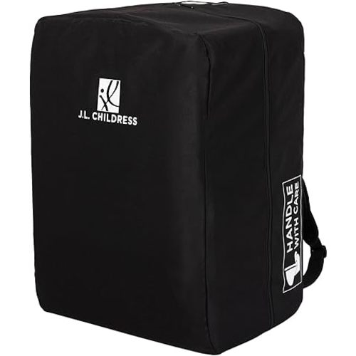 J.L. Childress Travel Bag for Doona & Evenflo Shyft Dualride - Travel Bag for Airplane, Fits Most Infant Car Seats, Airport Accessories for Gate or Baggage Check, AirTag Compatible - Elite, Black