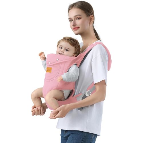 Baby Carrier Newborn to Toddler(7-30lbs), Toddler Carrier Baby Holder Carrier with Adjustable Shoulder Strap, Chest Carriers, Pink