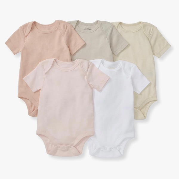 Burt's Bees Baby Bodysuits, Short Sleeve and Long Sleeve One-Pieces, 100% Organic Cotton