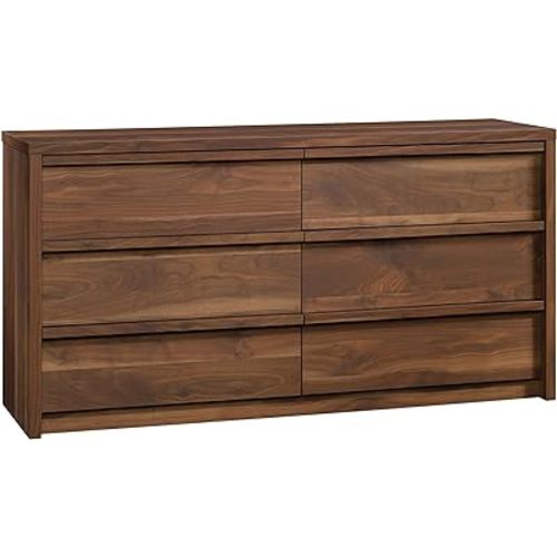 Sauder Harvey Park 6 Drawer Dresser for Bedroom Wooden Dressers & Chest of Drawers, in Grand Walnut