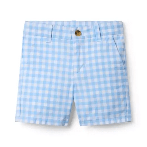 Boy Breezy Blue Gingham Gingham Poplin Short by Janie and Jack