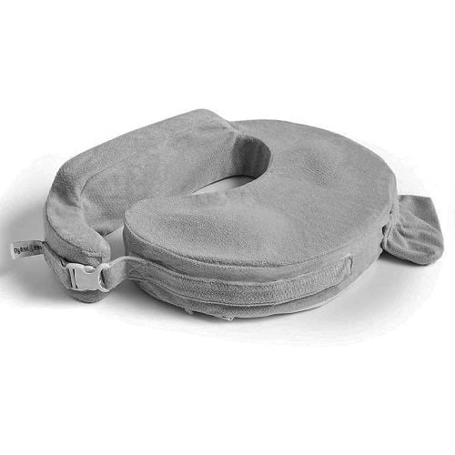 My Brest Friend Deluxe Nursing Pillow for Breastfeeding & Bottle Feeding, Enhanced Posture Support, Double Straps & Removable Extra Soft Slipcover, Evening Grey