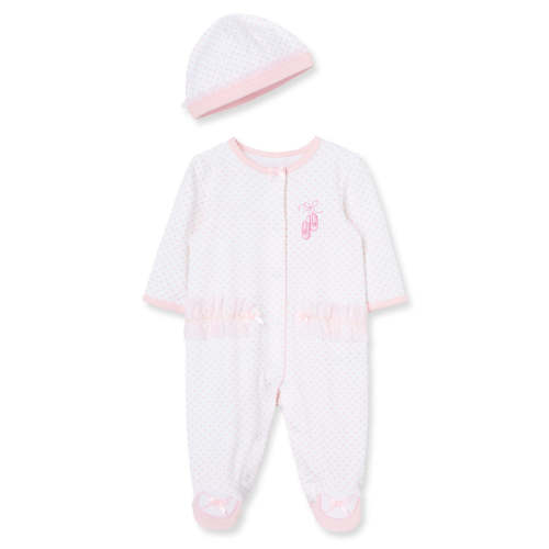 Little Me Prima Ballerina Footie with Hat in Pink