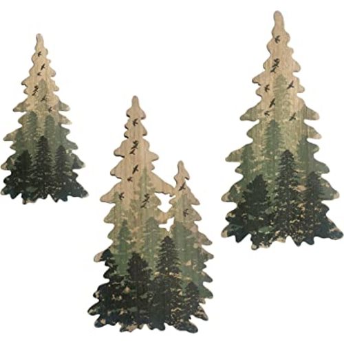 Limygus Woodland Wall Art Paintings Bushes Wall Decorations Set of 3