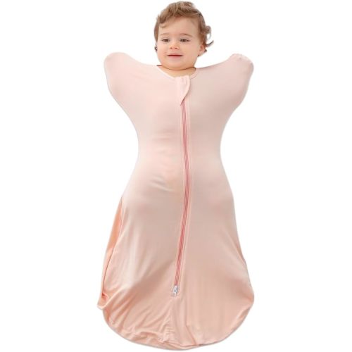 Baby Transition Swaddle Baby Arms up swaddle with 2-Way Zipper Baby Sleep Sack 0.5 TOG Pink Medium 3-6 Months