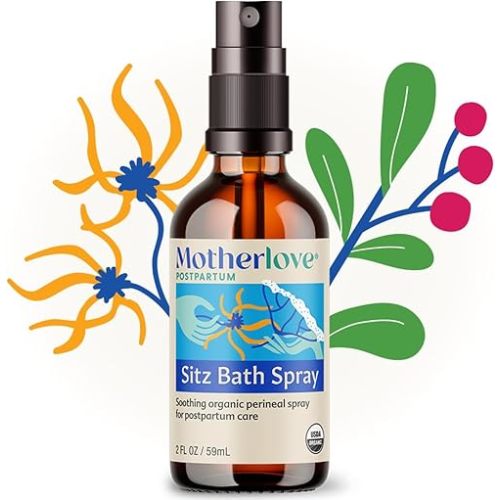 Motherlove Sitz Bath Spray (2 oz) Sitz Bath for Postpartum Care—Herbal Perineal Spray w/Witch Hazel—USDA Organic, Vegan, & Cruelty Free