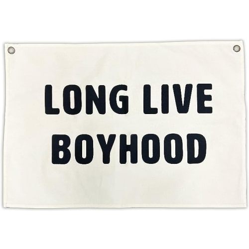 Long Live Boyhood Banner Canvas 20 in x 30 in - Nursery Decor for Boys and Toddler Room Decor for Boys Wall Decor