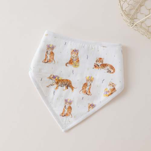 MVC: Louisiana Tigers Tigers Organic Muslin Bib