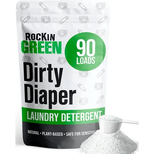 Rockin' Green Baby Cloth Diaper Detergent(90 Loads), Plant based, All Natural Laundry Detergent Powder, Vegan and Biodegradable Odor Fighter, Safe for Sensitive Skin, 45 oz (Unscented).
