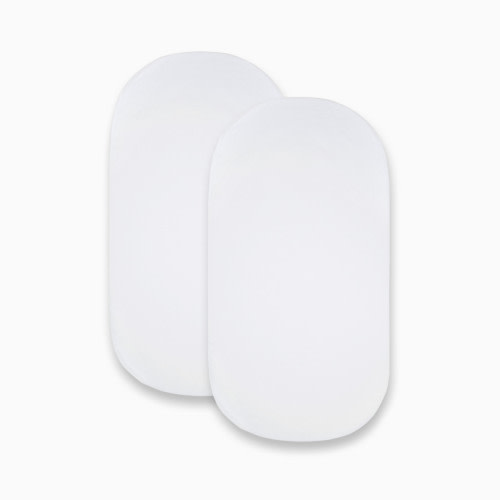 Burt's Bees Baby Organic Cotton Fitted Bassinet Sheet (2 Pack) - Cloud White