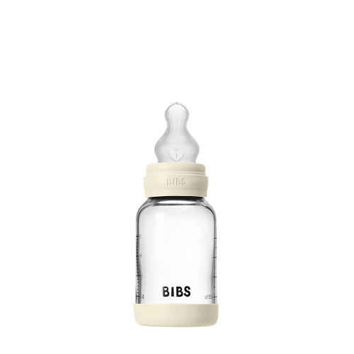 Baby Glass Bottle Set 120ml Silicone - Ivory