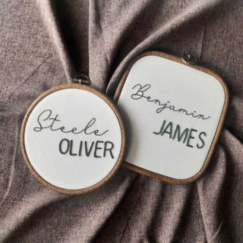 Hand Embroidered Baby Name Hoop,Personalized Baby Sign,Nursery Decor,Name Embroidery Hoop,Birth Announcement Sign,Baby Name Announcement