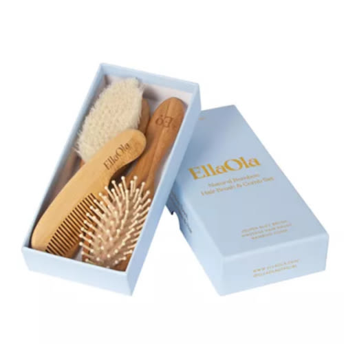 Unisex 3-Piece Bamboo Brush & Comb Set - Baby