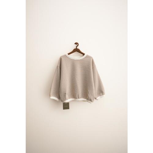 ZARA TIMELESS - FINE STRIPE SWEATSHIRT - Ecru / Brown | ZARA United States