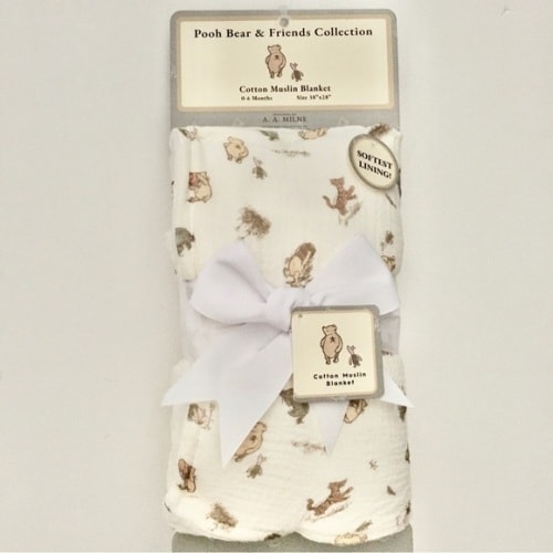 NEW Winnie the Pooh & Friends Cotton Muslin Blanket with Soft Lining