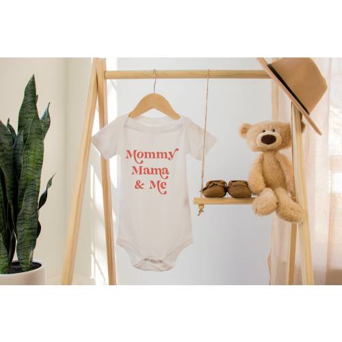 Mommy Mama and Me, pride bodysuit, lgbtq baby bodysuit, lgbtq tshirt, gay moms bodysuit, gay dads baby bodysuit, new mom gift, new dad gift,