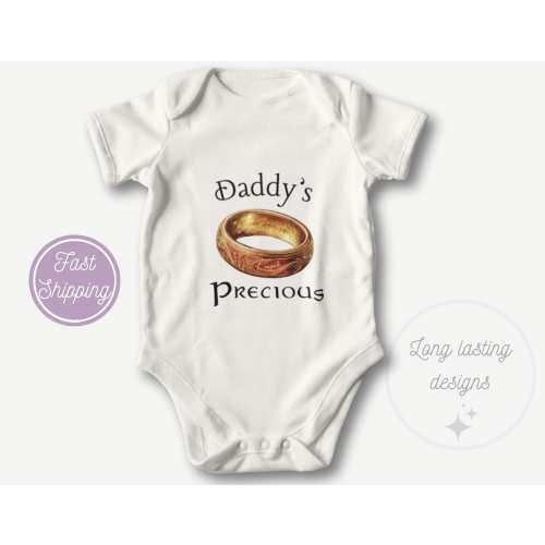 Daddy's Precious Halfling Baby Bodysuit, Lord of the Rings Baby Bodysuit | Cute Baby Clothes | Perfect Baby Shower Gift