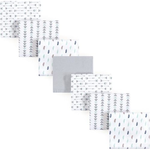 Luvable Friends Unisex Baby Cotton Flannel Receiving Blankets, Boy Feathers 7-Pack, One Size - Boy Feathers 7-pack