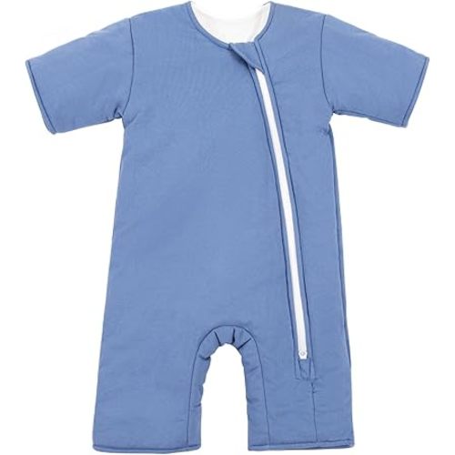 Baby Transition 100% Cotton Warm Thick Transition Swaddles for Newborns Infant Long Sleeve Sleep Sack with Feet Baby Wearable Blanket 2-Way Zipper Easy Diaper Changes