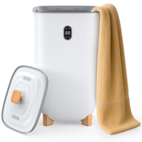 SKONYON 35L Towel Warmer with Heat and Dry Modes LED Timer Fragrance Tray for Bathroom Spa or Home Use