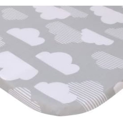 NoJo Skip Hop Cozy-Up 2-in-1 Bedside Sleeper Grey and White Clouds 100% Cotton Fitted Bassinet Sheet