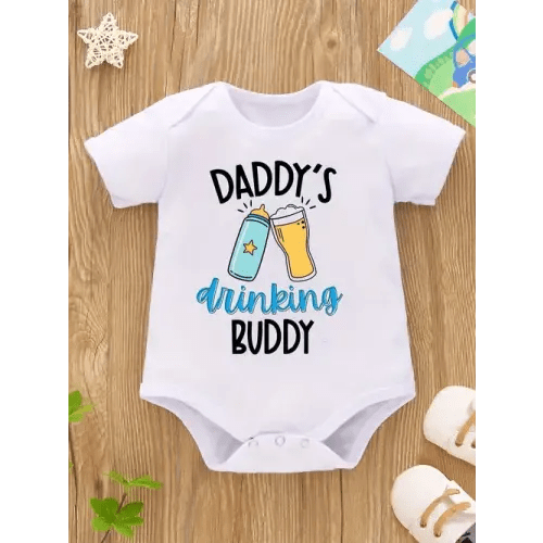 Baby Boys And Girls Cute "Daddy's *" Short Sleeve Onesie Clothes For Summer