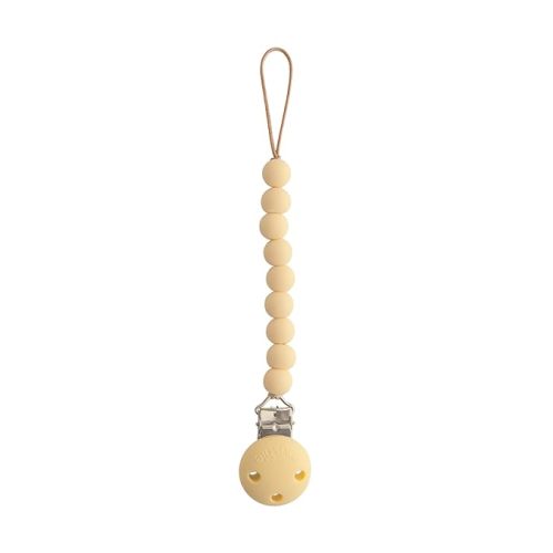 mushie 100% Silicone Baby Pacifier Clip BPA Free | Hera (Pale Yellow)