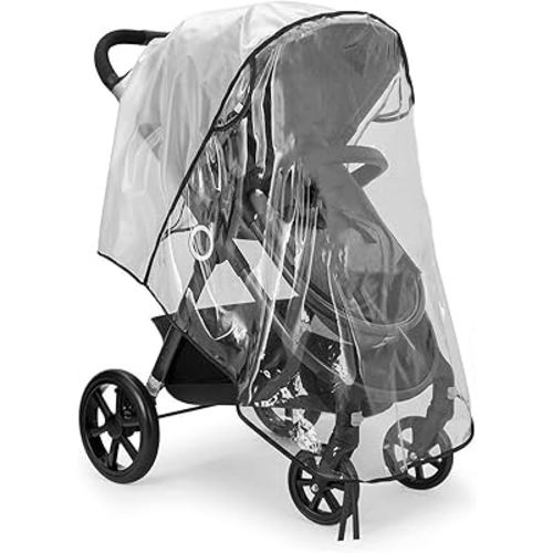 Housse de pluie pour poussette, housse de pluie transparente pour poussette, protection contre les intempéries de voyage universelle, coupe-vent et imperméable