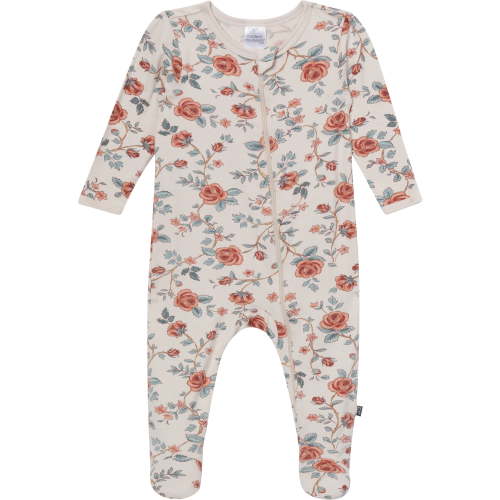 Modern Moments by Gerber Neutral Two-Way Zip Viscose Sleep ´N Play Footed Pajama , Sizes Newborn - 6/9 Months