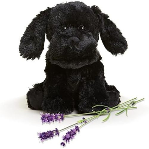Warmies Microwavable & Weighted Stuffed Animals, Black Lab - Heated Stuffed Animal Plushie for Warmth & Comfort - Cute Soft Plush Toys for Adults & Children (Boys, Girls, Babies & Toddlers)