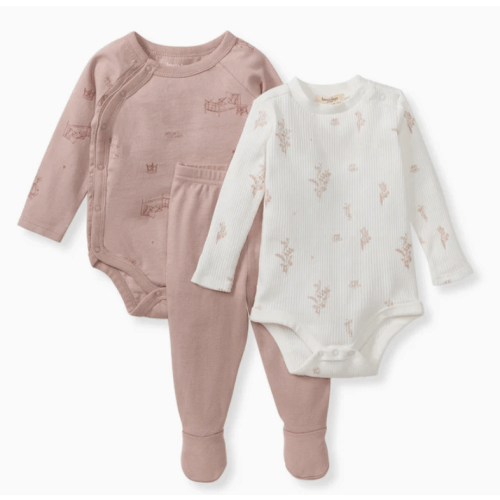Wildflower 3 Piece Bodysuit & Pant Set – Burt's Bees Baby