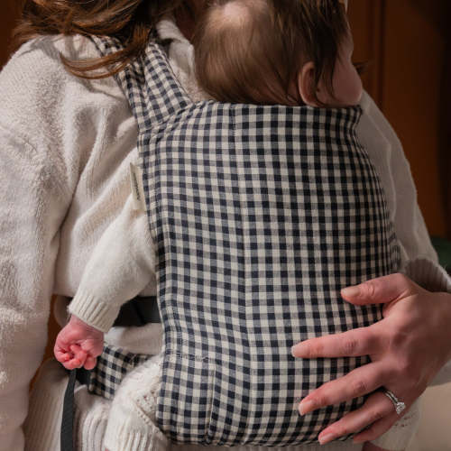 Pepper Lark Baby Carrier | Black & White Gingham | hope&plum