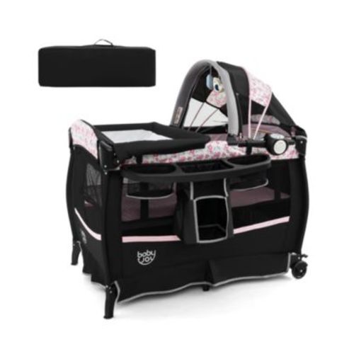 Pack & Play Baby Diaper Changing Table 4 in 1 Portable Foldable with Mattress Carrying Bag