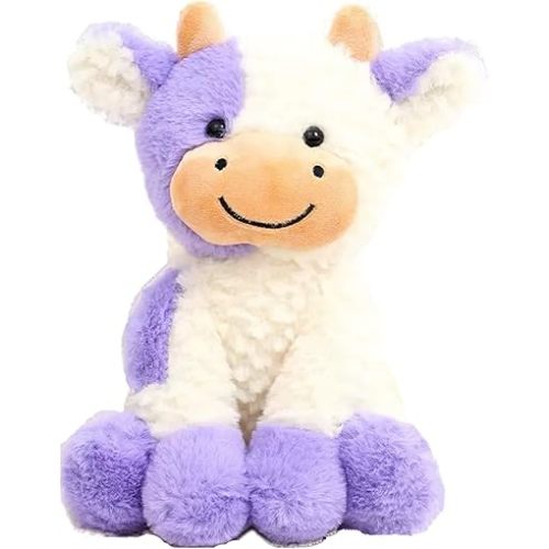 9" Cow Stuffed Animals Plush Doll Kids Boys Girls Animal (9” Purple Cow)