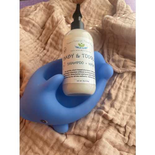 Natural Baby Shampoo & Body Wash: Tear-Free, Shea Butter, Vanilla Scent