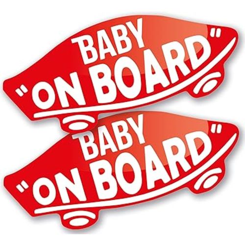 Baby on Board Sticker for Car, Baby on Board Sign for Car, Self Adhesive, Two Pack, Family Car Stickers and Baby Travel Essentials
