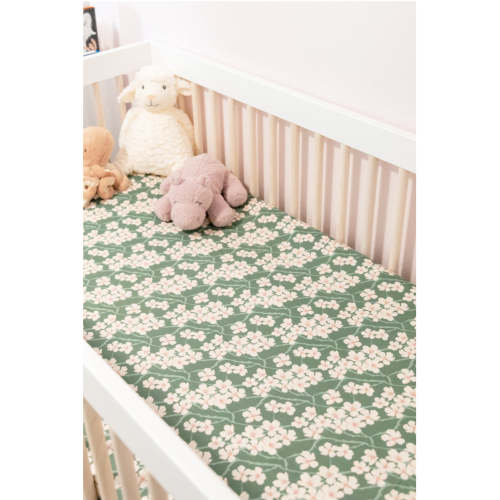Baby Muslin Crib Sheet - Sage Sakura