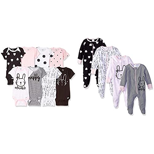 Gerber 8-pack Short Sleeve Onesies and 4-Pack Sleep 'N Play Clothing Bundle