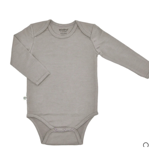 Baby Bodysuit, Long Sleeve, Merino Wool, Dove