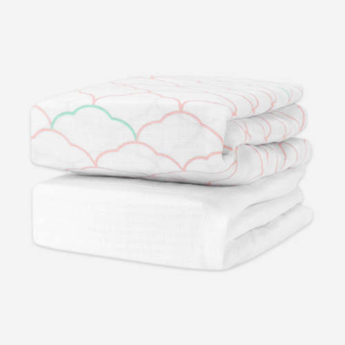 Breathable, Organic Cotton Sheets (2-pack) - Standard / Dreamweaver Blush Coral & White