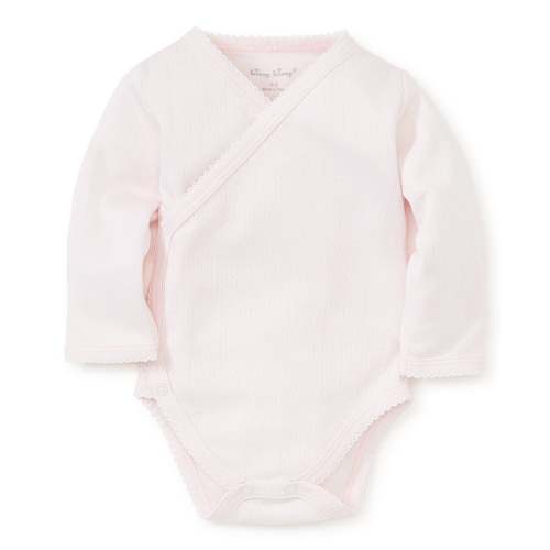 Pink Pointelle Long Sleeve Bodysuit- Pink 0-3