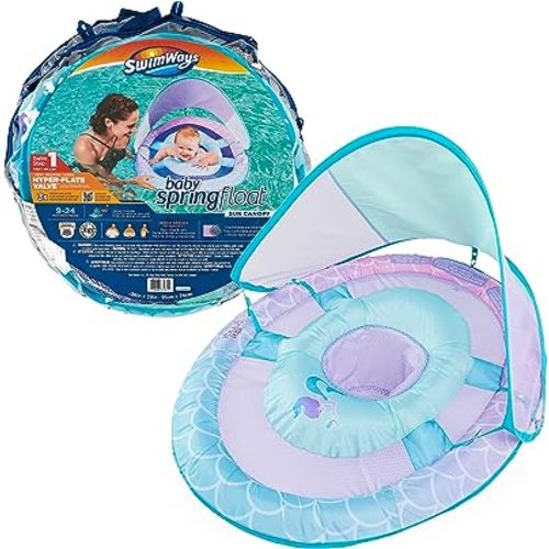 Swimways Sun Canopy Inflatable Baby Spring Float for Kids 9-24 Months