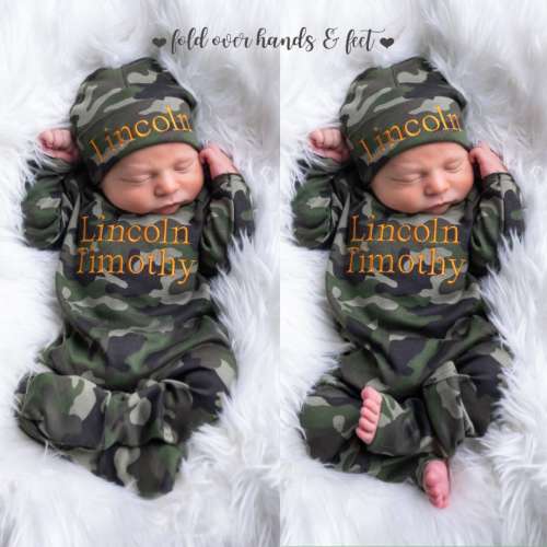 Newborn Boy Clothes, Newborn Boy Coming Home Outfit, Baby Camo Outfit, Baby Boy Gift, Newborn Boy Outfit, Newborn Hat, Baby Shower Gift