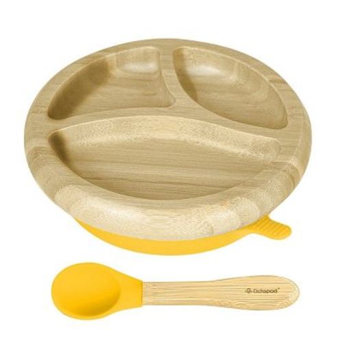 Suction Plates for Babies - Octopod Bamboo Round Plate