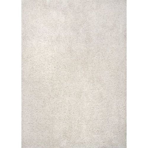 Nuloom Clare Solid 4x6 Shag Indoor Area Rug for Living Room Bedroom Dining Room Nursery, White/Ivory